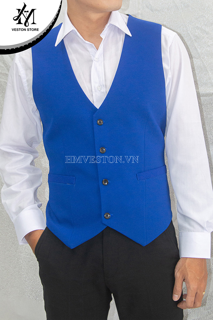 Áo gile nam màu xanh coban giá 200K (3)